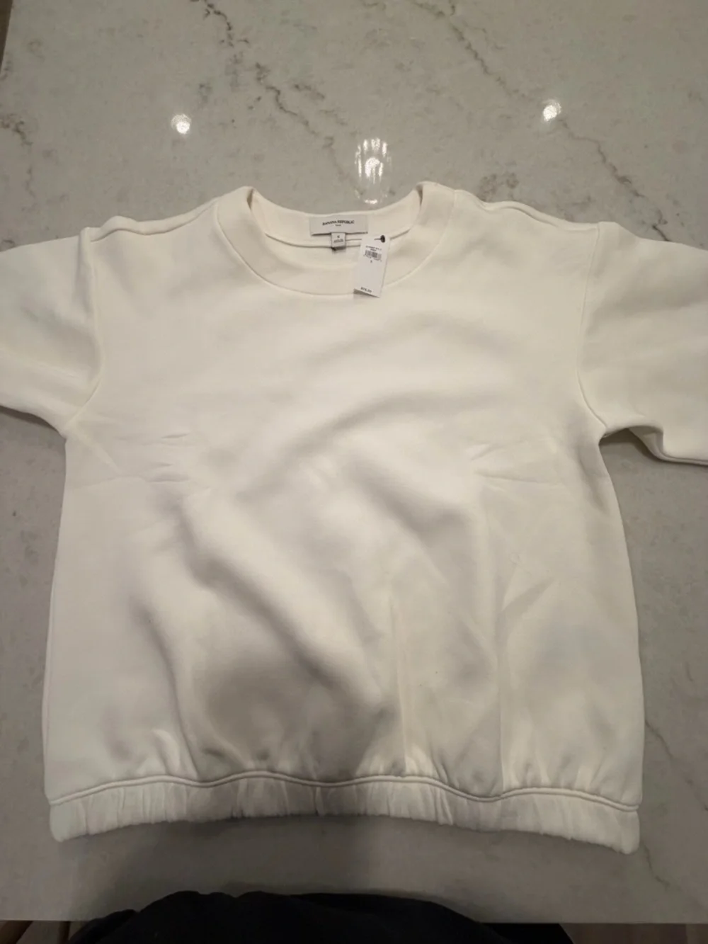 BANANA REPUBLIC Everyday Minimal Cream Crewneck Sweatshirt! NWT! S - Picture 5 of 5